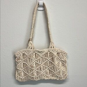 ✨Antik Kraft Beaded Macrame Shoulder Bag w/ Zipper closure